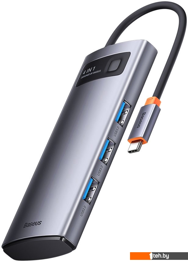  - USB-хабы и док-станции Baseus Metal Gleam Series 4-Port USB-A Hub WKWG070013 - Metal Gleam Series 4-Port USB-A Hub WKWG070013