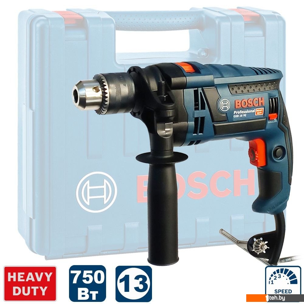  - Электродрели и строительные миксеры Bosch GSB 16 RE Professional 06012281K8 - GSB 16 RE Professional 06012281K8