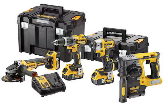 - Наборы электроинструментов DeWalt DCK422P3T (шуруповерт, винтоверт, болгарка, перфоратор, 3 АКБ, кейс) - DCK422P3T (шуруповерт, винтоверт, болгарка, перфоратор, 3 АКБ, кейс)