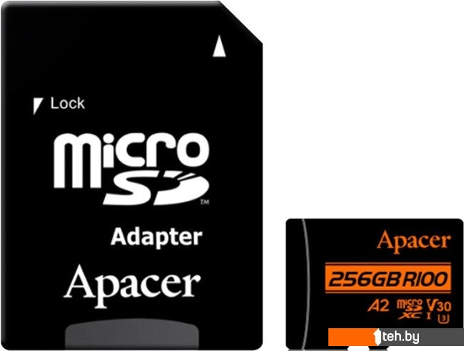  - Карты памяти Apacer microSDXC AP256GMCSX10U8-R 256GB (с адаптером) - microSDXC AP256GMCSX10U8-R 256GB (с адаптером)
