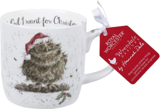  - Кружки, чашки, стаканы для горячих напитков Royal Worcester Designs Christmas Owl I want for Christmas Сова WNOX5629-XS - Designs Christmas Owl I want for Christmas Сова WNOX5629-XS