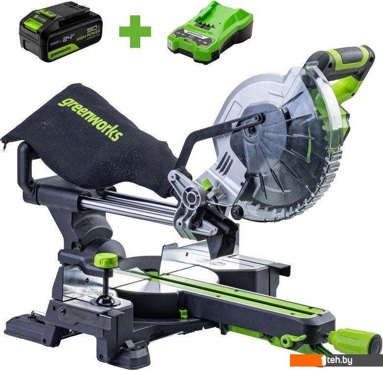  - Циркулярные, торцовочные и сабельные пилы Greenworks GD24MS216 1501707UG (с 1-им АКБ) - GD24MS216 1501707UG (с 1-им АКБ)