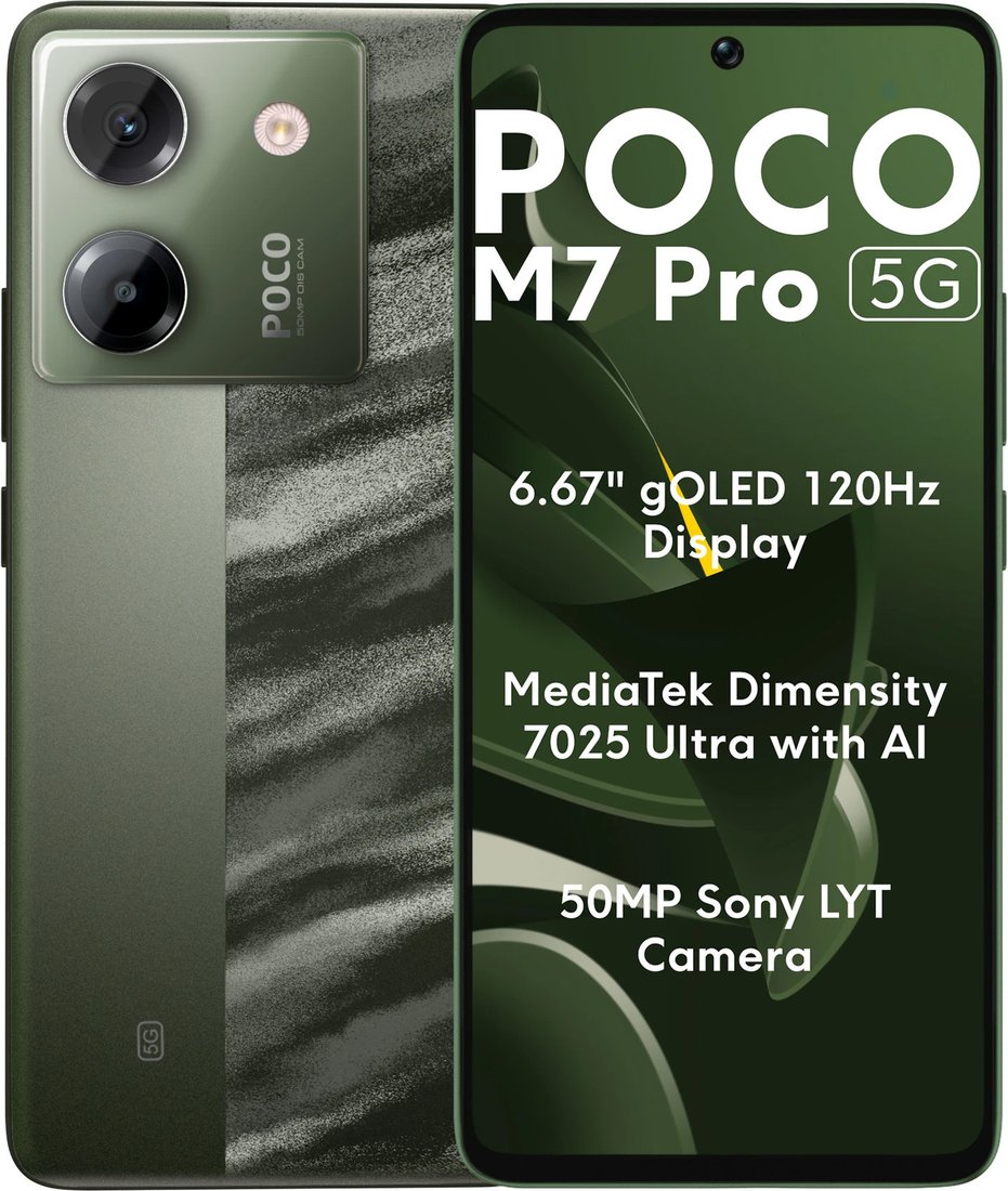  - Мобильные телефоны POCO M7 Pro 5G 8GB/256GB международная версия (зеленый) - M7 Pro 5G 8GB/256GB международная версия (зеленый)