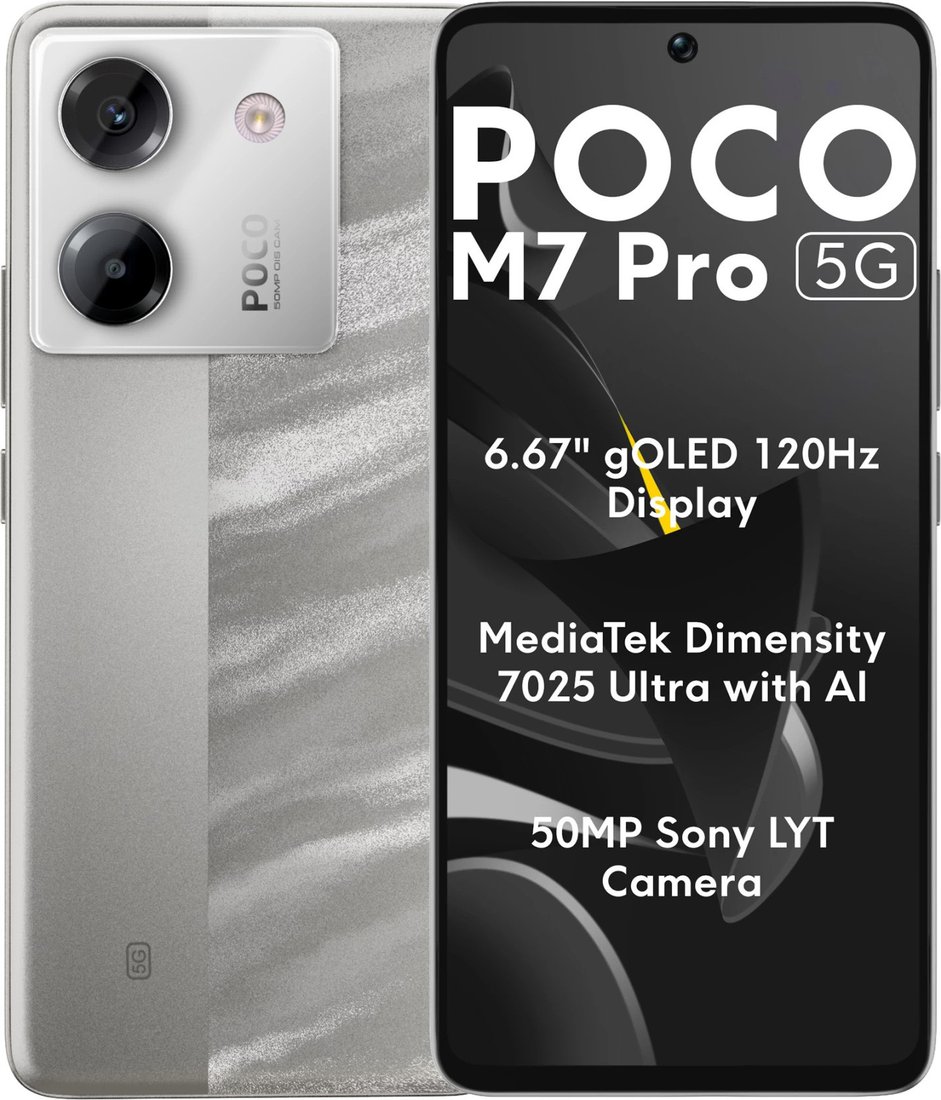  - Мобильные телефоны POCO M7 Pro 5G 8GB/256GB международная версия (серебристый) - M7 Pro 5G 8GB/256GB международная версия (серебристый)