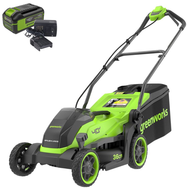 - Газонокосилки Greenworks GD40LM361K4 2520807UB (с 1-им АКБ) - GD40LM361K4 2520807UB (с 1-им АКБ)