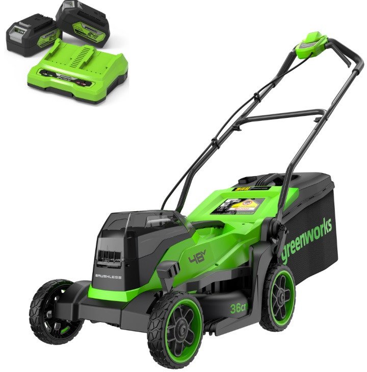  - Газонокосилки Greenworks GD24X2LM361K4 2520707UD (с 2-мя АКБ) - GD24X2LM361K4 2520707UD (с 2-мя АКБ)