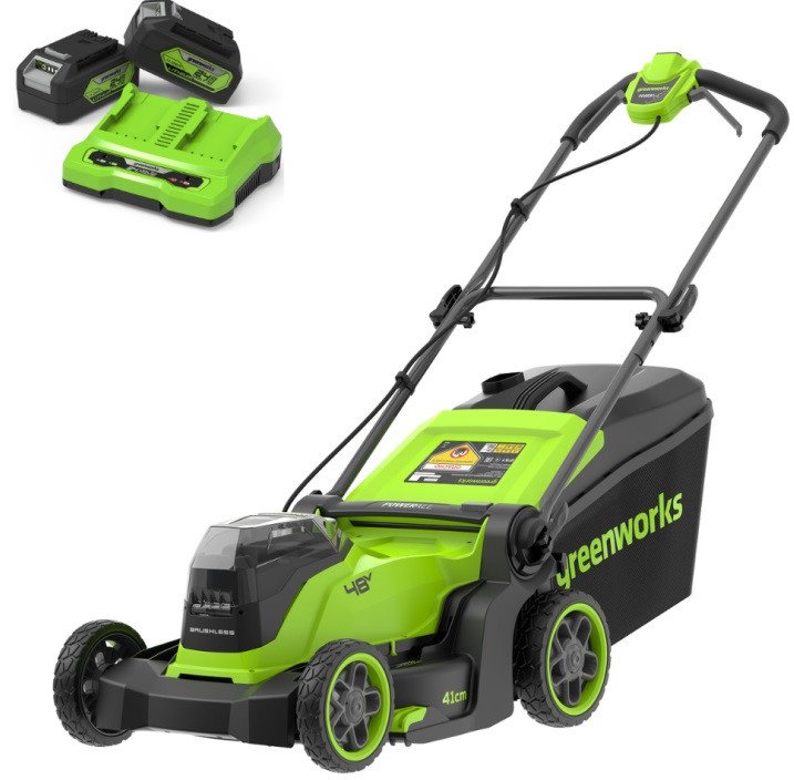  - Газонокосилки Greenworks GD24X2LM411K4 2520907UD (с 2-мя АКБ) - GD24X2LM411K4 2520907UD (с 2-мя АКБ)