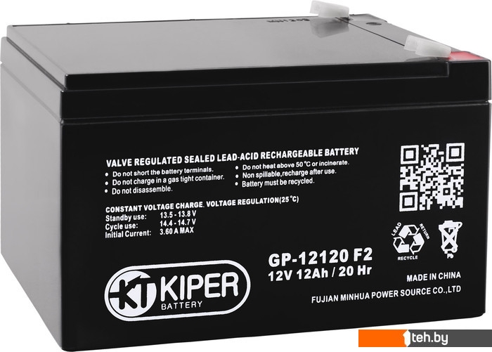  - Аккумуляторы для ИБП Kiper GP-12120 F2 (12В/12 А·ч) - GP-12120 F2 (12В/12 А·ч)