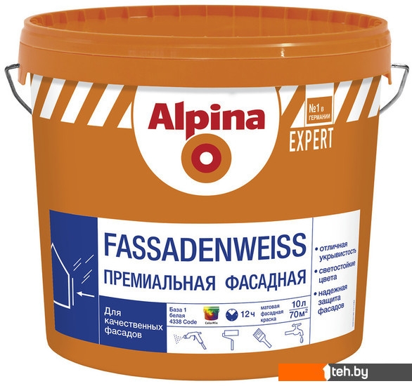  - Краски и эмали Alpina Expert Fassadenweiss (База 1, 10 л) - Expert Fassadenweiss (База 1, 10 л)
