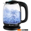Чайники и термопоты Kitfort KT-625-1 (черный/голубой)