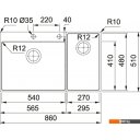 Кухонные мойки Franke Box Center BWX 220-54-27 TL 127.0538.259
