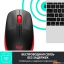 Мыши Logitech M190 (черный/красный)