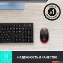 Мыши Logitech M190 (черный/красный)