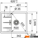Кухонные мойки Franke Centro CNG 611/211-62 Fragranite 114.0639.680 (миндаль)