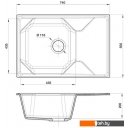 Кухонные мойки GranFest GF-U-740L (иней)