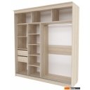 Шкафы SV-Мебель №25 200 (грэй сосна санторини светлый/графит/железная руда)