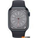 Умные часы и браслеты Apple Watch Series 8 41 мм (алюминиевый корпус, полуночный/полуночный, спортивный силиконовый ремешок S/M)