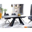 Кухонные столы и обеденные группы Signal Salvadore Ceramic 160/240x90 (серый мрамор/черный матовый)