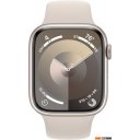 Умные часы и браслеты Apple Watch Series 9 45 мм (алюминиевый корпус, звездный свет/звездный свет, спортивный силиконовый ремешок M/L)