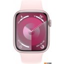 Умные часы и браслеты Apple Watch Series 9 45 мм (алюминиевый корпус, розовый/розовый, спортивный силиконовый ремешок M/L)