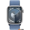 Умные часы и браслеты Apple Watch Series 9 41 мм (алюминиевый корпус, серебристый/зимний синий, нейлоновый ремешок)