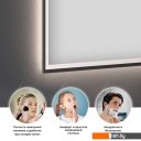 Мебель для ванных комнат Wellsee Зеркало с фронтальной LED-подсветкой 7 Rays' Spectrum 172201130, 65 х 40 см (с сенсором и регулировкой яркости освещения)