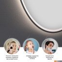 Мебель для ванных комнат Wellsee Зеркало с фронтальной LED-подсветкой 7 Rays' Spectrum 172201590, 80 х 40 см (с сенсором и регулировкой яркости освещения)