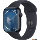 Умные часы и браслеты Apple Watch Series 9 45 мм (алюминиевый корпус, полуночный/полуночный, спортивный силиконовый ремешок M/L)