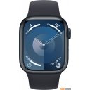 Умные часы и браслеты Apple Watch Series 9 41 мм (алюминиевый корпус, полуночный/полуночный, спортивный силиконовый ремешок S/M)