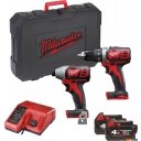 Наборы электроинструментов Milwaukee M18 BPP2D-402C 4933447126 (шуруповерт, винтоверт, 2 АКБ, кейс)