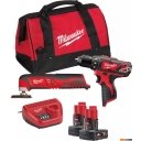 Наборы электроинструментов Milwaukee М12 ВPP2D-402B 4933441250 (шуруповерт, реноватор, 2 АКБ, сумка)