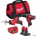 Наборы электроинструментов Milwaukee М12 ВPP2С-402B 4933441230 (шуруповерт, сабельная пила, 2 АКБ, сумка)
