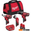 Наборы электроинструментов Milwaukee М12 ВPP3А-202B 4933441225 (шуруповерт, винтоверт, фонарь, 2 АКБ, сумка)