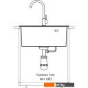 Кухонные мойки GranFest Metal нержавеющая сталь AISI 304 PVD GF-5050 Графит (с сифоном)