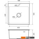 Кухонные мойки GranFest Metal нержавеющая сталь AISI 304 PVD GF-5050 Графит (с сифоном)