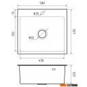 Кухонные мойки GranFest Metal нержавеющая сталь AISI 304 PVD GF-5045 Графит (с сифоном)