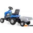 Каталки, педальные машинки Полесье Каталка-трактор с педалями Turbo с полуприцепом 84637