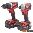 Наборы электроинструментов Milwaukee M18 BLCPP2B-402C 4933492836 (шуруповерт, винтоверт, 2 АКБ, кейс)