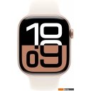 Умные часы и браслеты Apple Watch Series 10 46 мм (алюминиевый корпус, розовое золото/звездный свет, спортивный силиконовый ремешок M/L)