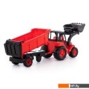 Игрушечный транспорт Полесье Чемпион трактор с ковшом и полуприцепом 0438