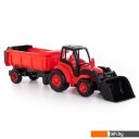 Игрушечный транспорт Полесье Чемпион трактор с ковшом и полуприцепом 0438