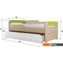 Кровати Аквилон Стиль 900.1 190x90/180x80 (белый/лайм/туя светлая)