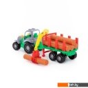 Игрушечный транспорт Полесье Силач трактор с полуприцепом-лесовозом 45041