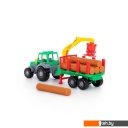 Игрушечный транспорт Полесье Алтай трактор с полуприцепом-лесовозом 35370