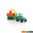 Игрушечный транспорт Полесье Алтай трактор с полуприцепом-лесовозом 35370