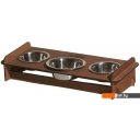 Миски, поилки, кормушки для животных Чешир Обжора 3 миски 200 мл (коричневый)