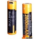 Батарейки, аккумуляторы, зарядные Fenix 18650 Li-Ion 2600mAh Micro USB