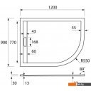 Душевые поддоны Cezares TRAY-AS-RH-120/90-550-30-W-L