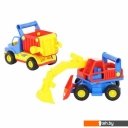 Игрушечный транспорт Полесье КонсТрак автомобиль-самосвал + КонсТрак экскаватор колёсный 0452