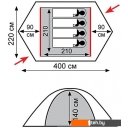 Палатки TRAMP Rock 4 v2 (зеленый)